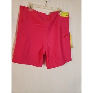 Women's All In Motion Pink 6 Inch Pocketed Bike Short Size XL (H318)